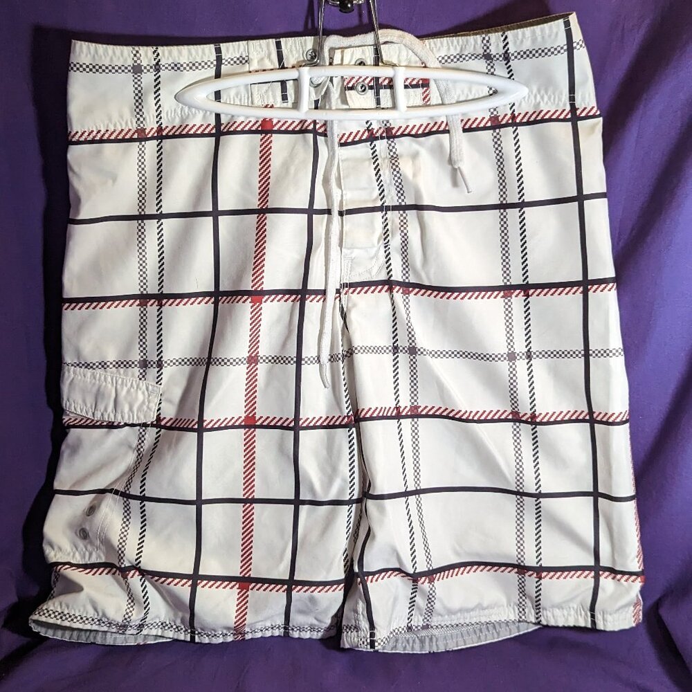 Mossimo black and red checked swimsuit